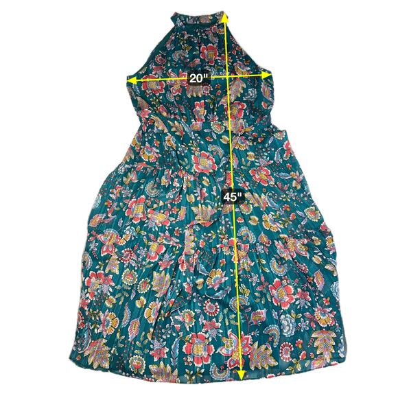 NWT Nanette Lepore Deep Lake Floral Yin Shadow Halter Maxi Dress Womens Size 14 - Picture 12 of 12